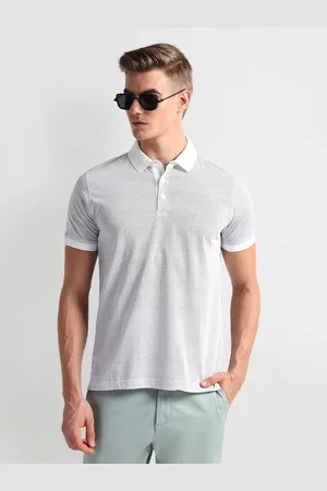 Arrow Geometric Printed Polo Collar Short Sleeves T-shirt