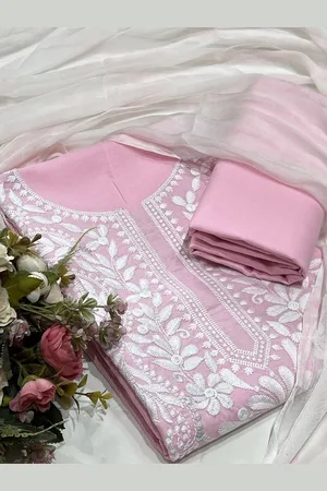SALWAR STUDIO Floral Embroidered Unstitched Dress Material