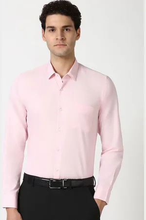 Peter England Men Spread Collar Textured Cotton Slim Fit Formal Shirt