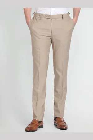 Arrow Men Patterned Weave Autoflex Trousers