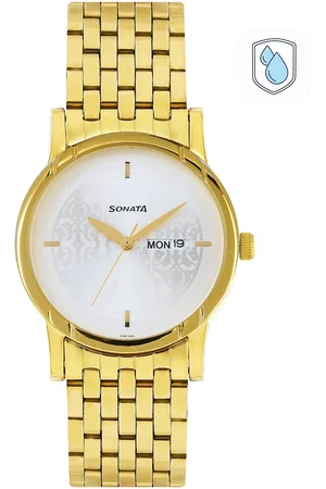 Sonata Men Silver-Toned Dial Watch 77031YM03J