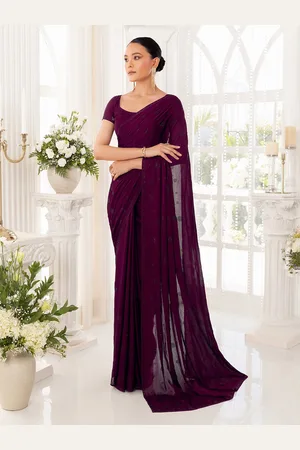 Soch Beads And Stones Embellished Pure Chiffon Heavy Work Saree