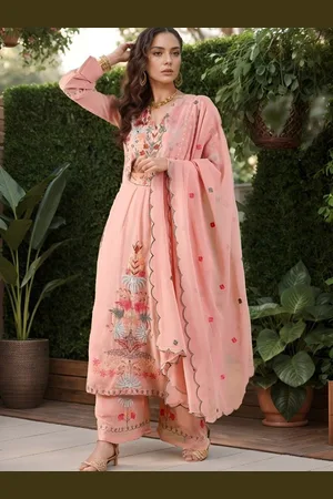 DIVASTRI Women Floral Embroidered Regular Thread Work Kurta with Palazzos & With Dupatta