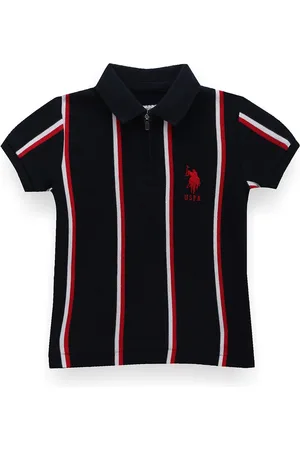 Ralph Lauren Boys Vertical Striped Polo Collar Pure Cotton T-shirt