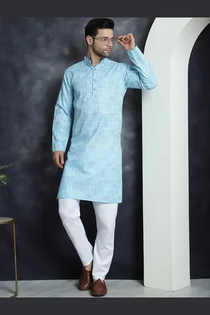 Jompers Geometric Printed Mandarin Collar Regular Kurta With Pyjamas