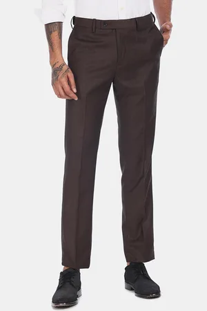 Arrow Men Brown Regular Fit Solid Formal Trousers