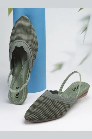 DEAS Pointed Toe Textured Mules With Backstrap