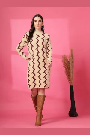 Moda Rapido Print Woollen Dress