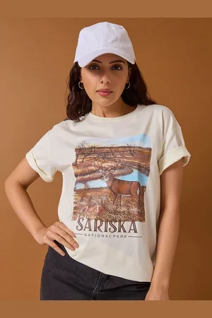 Roadster The Lifestyle Co. Women Graphic Printed Round Neck Cotton T-shirt