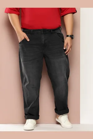 Sztori Men Plus Size Slim Tapered Fit Light Fade Stretchable Jeans