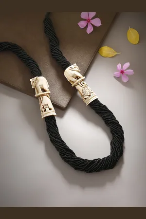 Bamboo Tree Jewels Black Antique Necklace