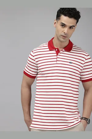 Arrow Striped Polo Collar T-shirt