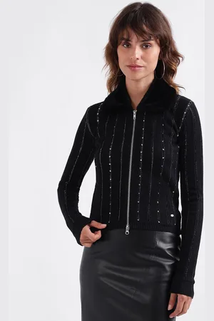 Elle Striped Embellished Cardigan