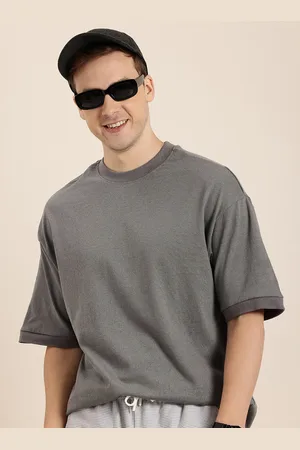 HERE&NOW Pure Cotton Drop-Shoulder Sleeves Oversized T-shirt