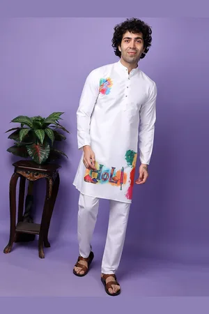 Hangup Holi Printed Straight Kurta with Trousers