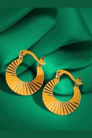 Roadster The Lifestyle Co Gold-Plated Circular Chandbali Hoop Earrings