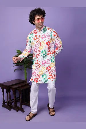 Hangup Holi Printed Straight Kurta with Trousers