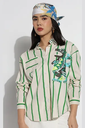 SHOWOFF Women Comfort Opaque Striped Casual Shirt