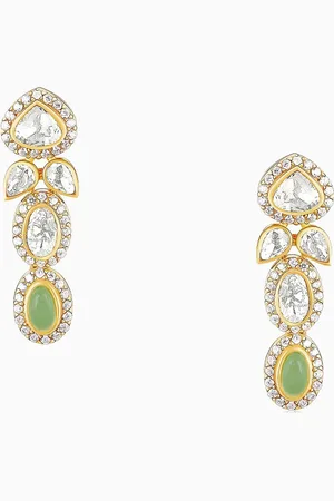 GIVA Silver Gold Plated Teardrop Shaped Drop Earrings