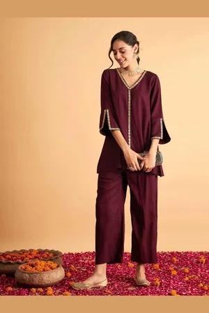 Moda Rapido Embroidered Top With Trousers Co-Ords