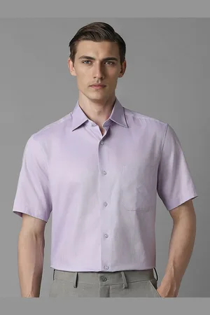 Louis Philippe Men Spread Collar Textured Cotton Formal Shirt
