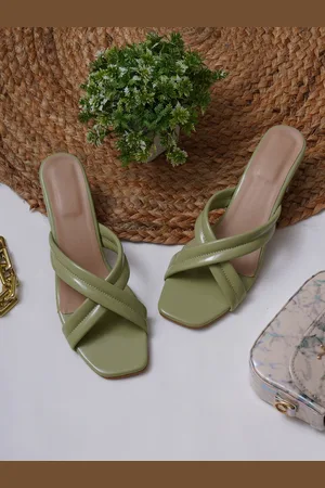 Misto Green Transparent Block Heels