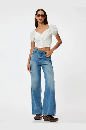 Koton Women Solid Square Neck Cotton Top