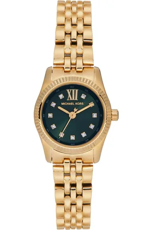 Michael Kors Women Lexington Embellished Analogue Watch MK4842I-Gold