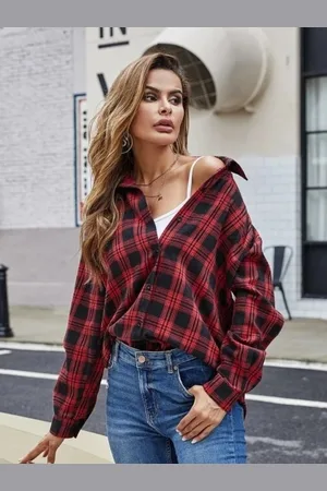 HERE&NOW Women Original Tartan Checks Opaque Checked Casual Shirt