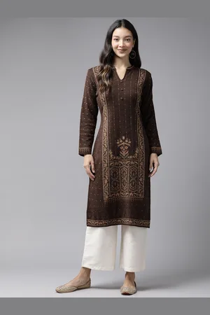 Cayman Women Ethnic Motifs Printed Woollen Kurta