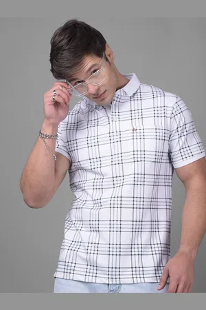 Crimsoune Club Polo Collar Short Sleeves Checked Pockets Slim Fit Casual T-shirt