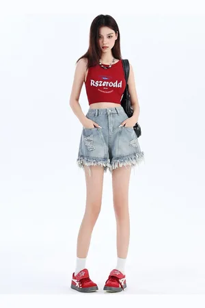 DressBerry Women High-Rise Denim Hot Pants Shorts