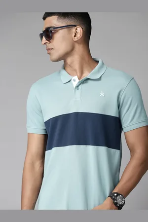 Roadster The Lifestyle Co. Pure Cotton Striped Polo Collar T-shirt