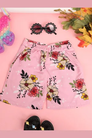 Cutiekins Girls Floral Printed Mid-Rise Shorts