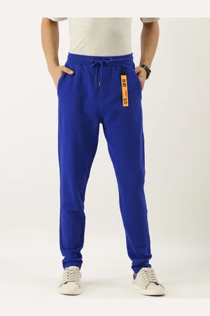 Being Human Clothing Men Blue Solid Straight Fit Track Pants