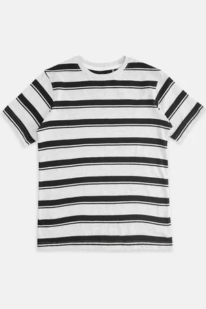 Pantaloons Boys Grey Melange Striped T-shirt