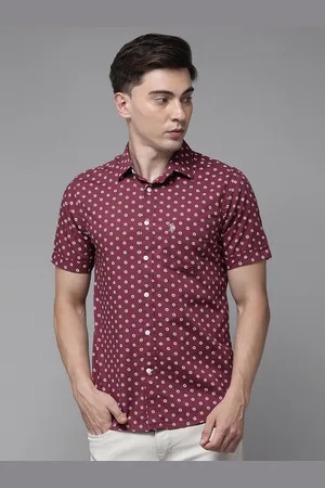 U.S. Polo Assn. U S Polo Assn Men Red Tailored Fit Printed Casual Shirt