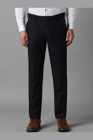 Louis Philippe Men Printed Mid-Rise Slim Fit Trousers
