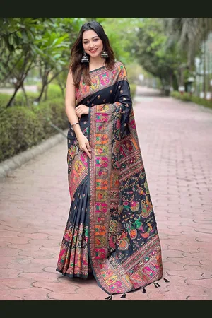 all about you Woven Design Silk Blend Saree