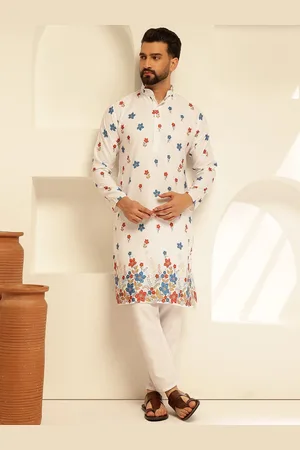 SOJANYA Floral Embroidered Thread Work Cotton Straight Kurta
