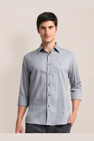U.S. Polo Assn. Checked Spread Collar Long Sleeves Tailored Fit Casual Shirt