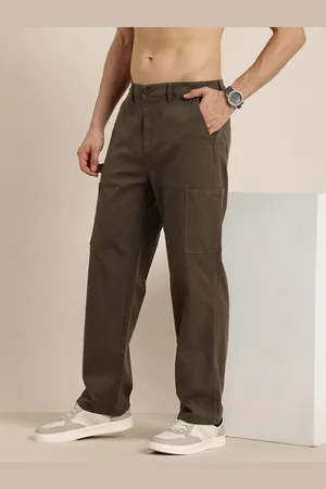 HERE&NOW Men Straight Fit Cargos Trousers