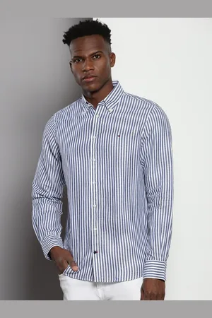 Tommy Hilfiger Button-down Collar Long Sleeves Slim Fit Opaque Striped Casual Shirt