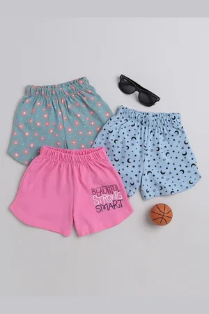 BUMZEE Infants Girls Printed Mid Rise Cotton Regular Shorts