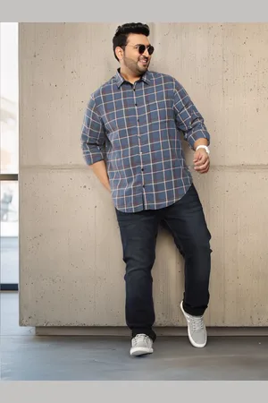 Sztori Men Plus Size Pure Cotton Checked Casual Shirt