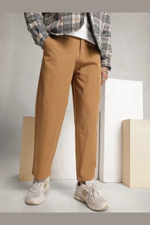WROGN Men Oversized Pure Cotton Chinos Trousers