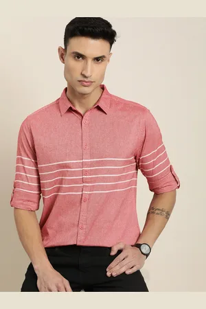 Moda Rapido Men Pure Cotton Slim Fit Horizontal Striped Casual Shirt