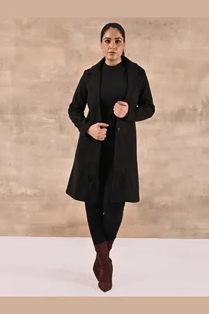 Lakshita Women Wool Regular Fit Long Sleeves Trench Coat