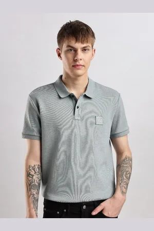 Calvin Klein Men Polo Collar Applique T-shirt