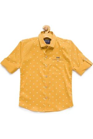 CAVIO Boys Gold-Toned Premium Printed Casual Shirt